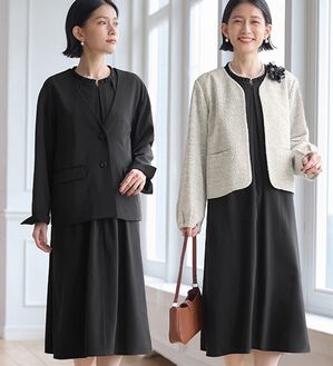 Viola e Viola（ヴィオラ エ ヴィオラ）の「【４点セット】入卒お任せ！２ジャケットワンピーススーツ（ワンピースセットスーツ）」｜ベージュ系