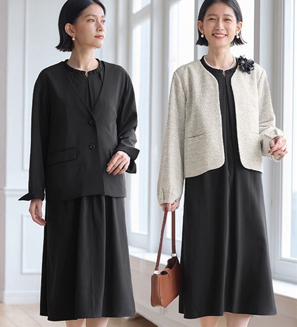 Viola e Viola（ヴィオラ エ ヴィオラ）の「【４点セット】入卒お任せ！２ジャケットワンピーススーツ（ワンピースセットスーツ）」｜ベージュ系