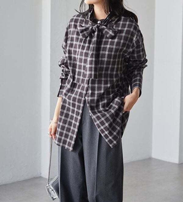 RANAN（ラナン）の「２ｗａｙボウタイチェックシャツ（シャツ）」｜詳細画像