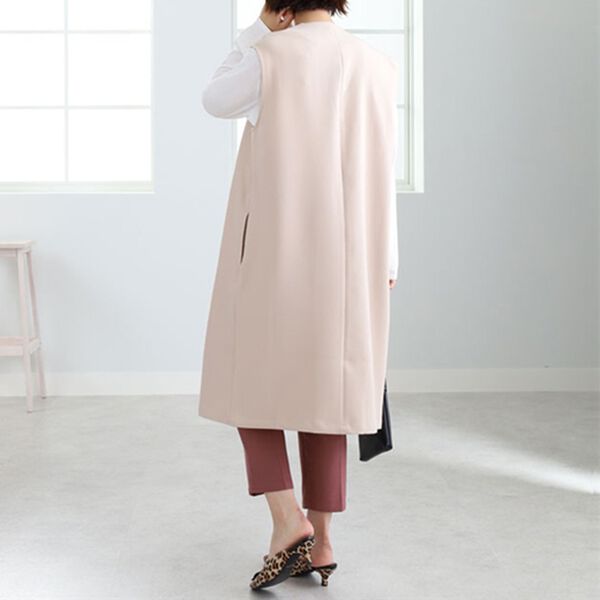 BELLUNA（ベルーナ）の「ノーカラーデザインロングジレ（ベスト）」｜詳細画像