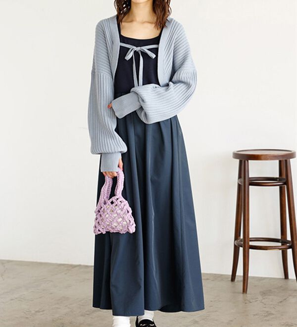 お値下げ！ポンポネット✨ワンピース、ボレロ ニットボレロ＆ドッキングワンピースセット - ベルーナ【公式】