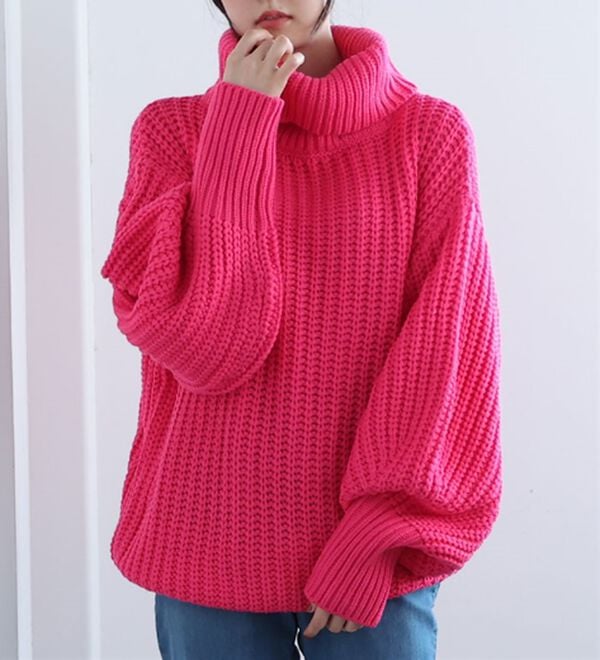 A HAPPY MARILYN（アハッピーマリリン）の「【Ｌ～４Ｌ】カラーを楽しむおしゃゆるチャンキーニット（ニット・セーター）」｜ピンク