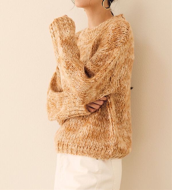 RANAN（ラナン）の「ミックスカラーシャギーニット（ニット・セーター）」｜ベージュ系