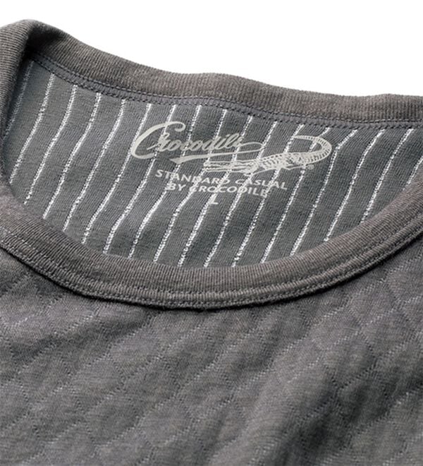 「【３着組】＜クロコダイル＞ウール入肌側綿１００％極温（Ｒ）キルトインナー上下３着組（メンズ肌着・インナーウェア）」｜詳細画像