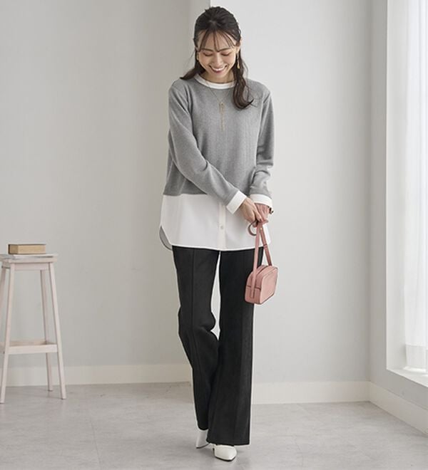 BELLUNA（ベルーナ）の「ストレッチスエード調美脚パンツ（フルレングスパンツ）」｜詳細画像