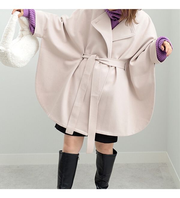 ストール付ポンチョデザインコート - ベルーナ【公式】