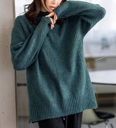 BELLUNA（ベルーナ）の「【快適Ｌａｂ．】洗える＆チクチクしにくい！ウール調ニットプルオーバー（ニット・セーター）」