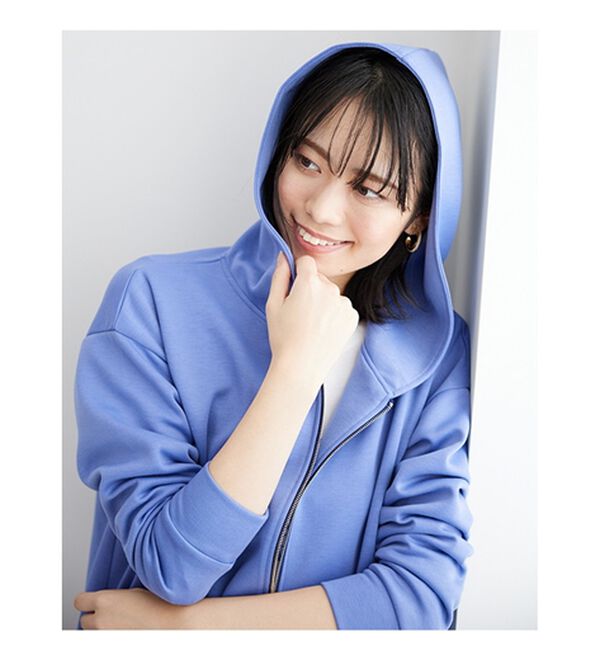 BELLUNA（ベルーナ）の「フードデザインとろみ素材ジップアップパーカー（パーカー）」｜詳細画像