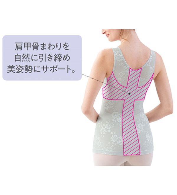 LAVIENNE（ラヴィエンヌ）の「【３色組】風が通る背筋シャッキリインナー（ボディスーツ・シェイパー）」｜詳細画像