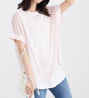 BELLUNA（ベルーナ）の「【２点セット】シアーボーダープルオーバーアンサンブル（アンサンブル）」｜詳細画像