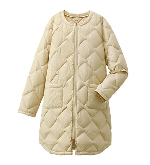 BELLUNA（ベルーナ）の「洗える！軽量ダウンノーカラーコート（ポーチ付）（ハーフコート）」｜詳細画像