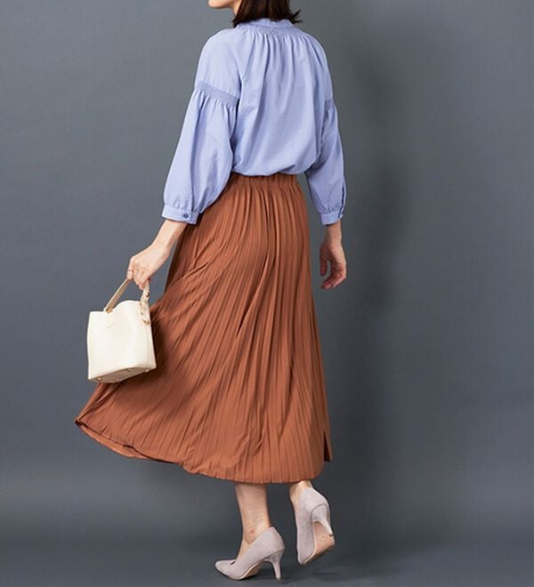 BELLUNA（ベルーナ）の「ビンテージ素材シャーリング使いブラウス（チュニック）」｜詳細画像