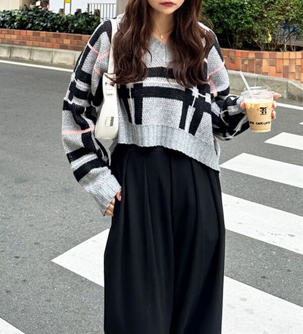 GeeRA（ジーラ）の「チェック柄ニットプルオーバー（ニット・セーター）」｜詳細画像