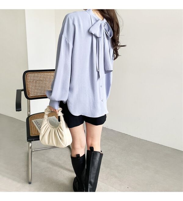 GeeRA（ジーラ）の「前後２ｗａｙボウタイブラウス（ブラウス）」｜詳細画像