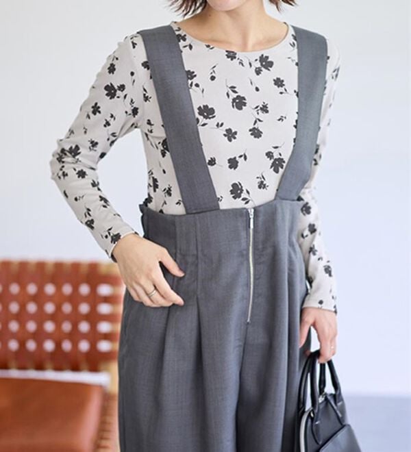 LAVIENNE（ラヴィエンヌ）の「【医師オススメ】綿１００％吸湿発熱あったかインナー　クルーネックインナー長袖（肌着・インナーウェア）」｜詳細画像