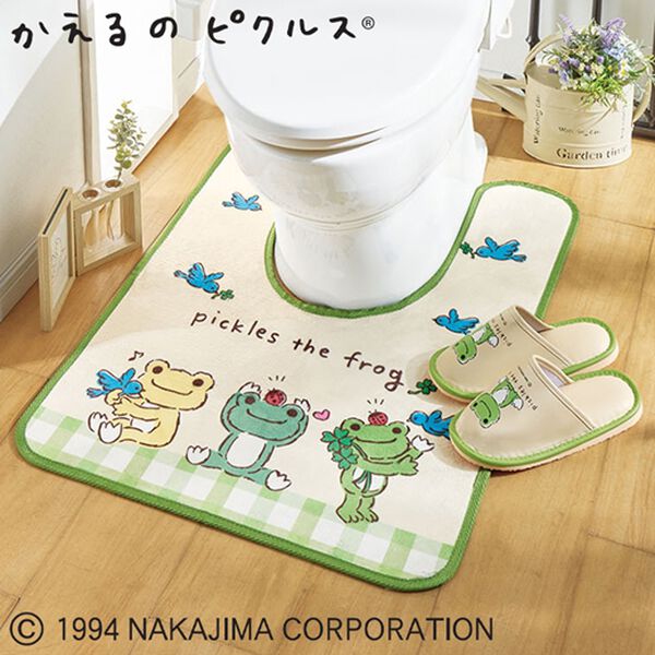 「耳長・ロングトイレマット＆拭けるスリッパ（トイレマット）」｜かえるのピクルス