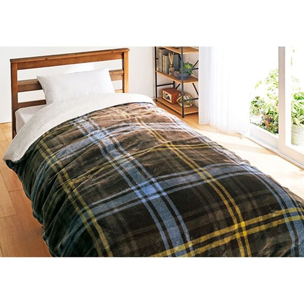 「毛布にもなるフランネル掛布団カバー＜２ＷＡＹ・あったか・裏面シープ調・アルミシート入＞（掛布団カバー）」｜詳細画像
