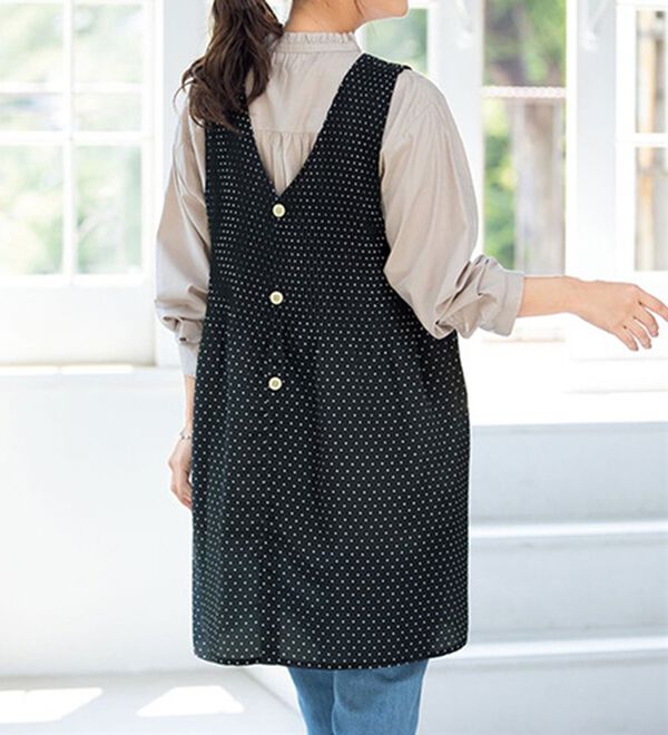 ルフラン（ルフラン）の「【３色組】プリーツドットエプロン（エプロン）」｜詳細画像