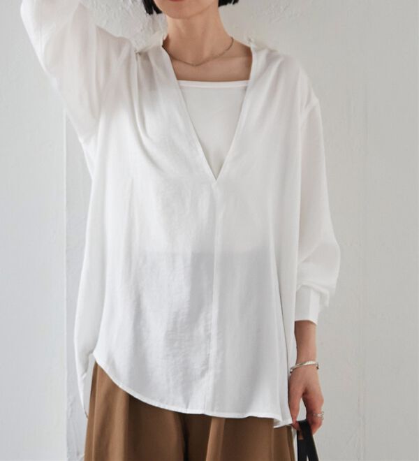 RANAN（ラナン）の「2WAYサテンスキッパーシャツ（シャツ）」｜詳細画像