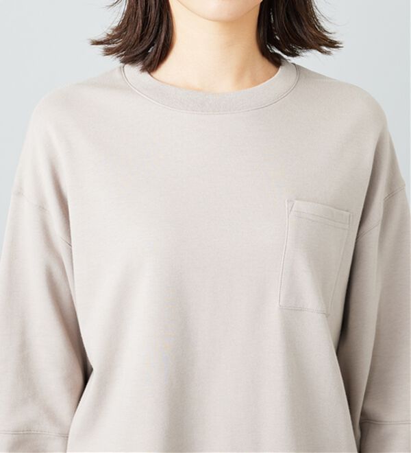 BELLUNA（ベルーナ）の「吸湿発熱ポンチ素材袖切替プルオーバー（カットソー）」｜詳細画像