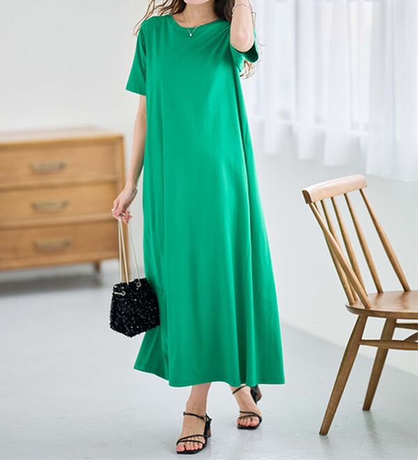 RANAN（ラナン）の「＜ＢＣ＞綿１００％ひんやりポケット付マキシワンピース（その他ワンピース）」｜詳細画像