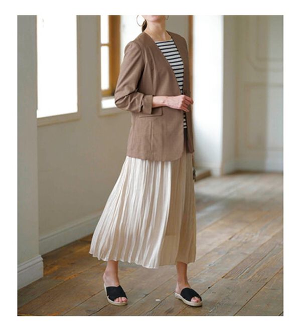 BELLUNA（ベルーナ）の「カジュアルコーデにきちんと感を！ノーカラージャケット（ノーカラージャケット）」｜詳細画像