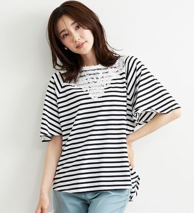 BELLUNA（ベルーナ）の「レース使いポンチョデザインプルオーバー（カットソー）」