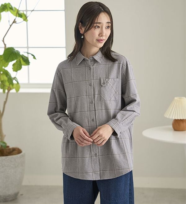 BELLUNA（ベルーナ）の「《ＨｕｇＲｅａｍコットン》ポケットシャツ（シャツ）」｜詳細画像