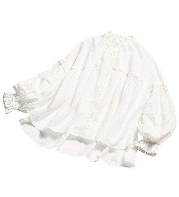 RANAN（ラナン）の「綿100％袖ボリューム刺しゅうブラウス（ブラウス）」｜詳細画像