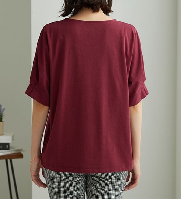 BELLUNA（ベルーナ）の「ヒンヤリ！袖タックデザインプルオーバー（カットソー）」｜詳細画像