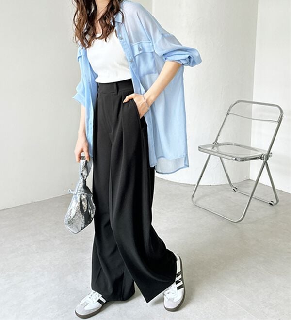 GeeRA（ジーラ）の「インタックスラックスワイドパンツ（フルレングスパンツ）」｜詳細画像