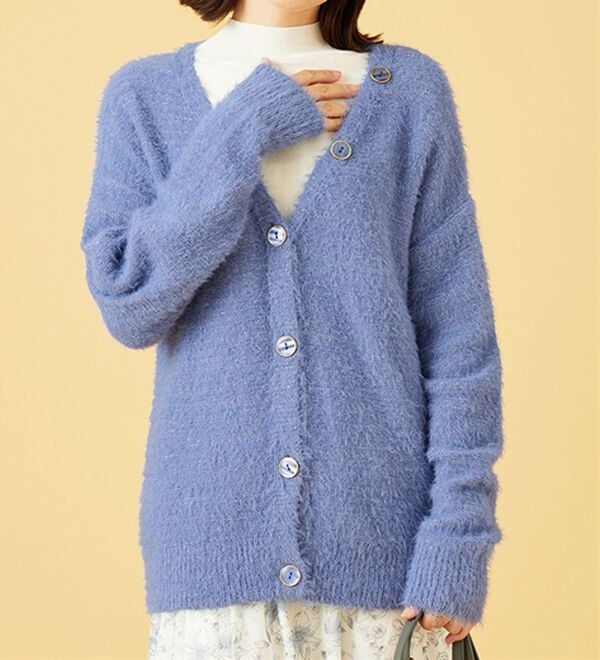 BELLUNA（ベルーナ）の「上品見え！ふんわりシャギーカーディガン（ニットカーディガン）」｜詳細画像