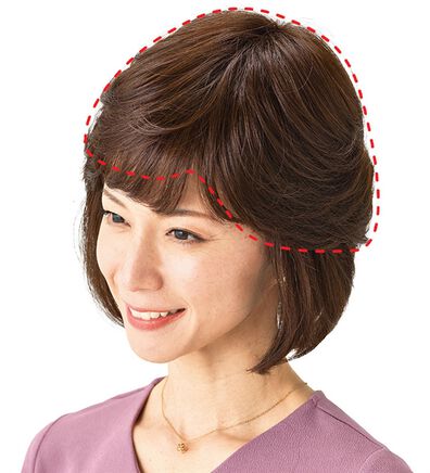 「人毛１００％七分丈ウィッグ（ウィッグ・ヘアピース・エクステ）」