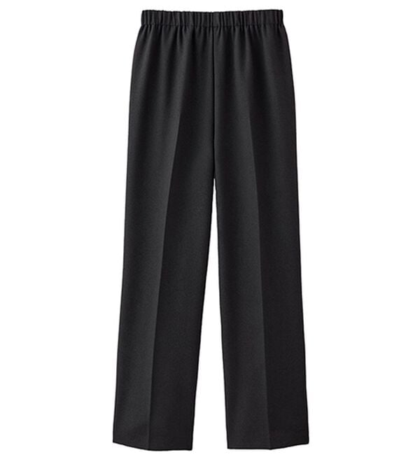 「日本製お手入れ簡単総ゴムパンツ（フルレングスパンツ）」｜ブラック