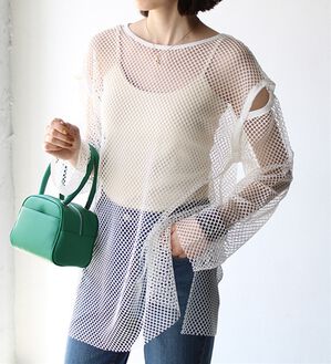 GeeRA（ジーラ）の「メッシュ素材２ＷＡＹプルオーバー（カットソー）」｜オフホワイト