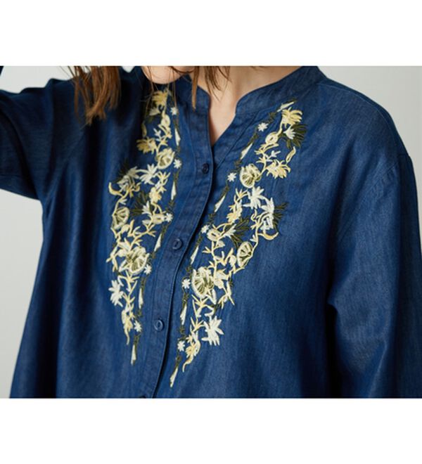 BELLUNA（ベルーナ）の「デニム素材華やか刺しゅうワンピース（その他ワンピース）」｜詳細画像