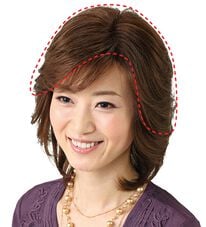 「人毛１００％長めヘアピース（セミロングタイプ）（ウィッグ・ヘアピース・エクステ）」