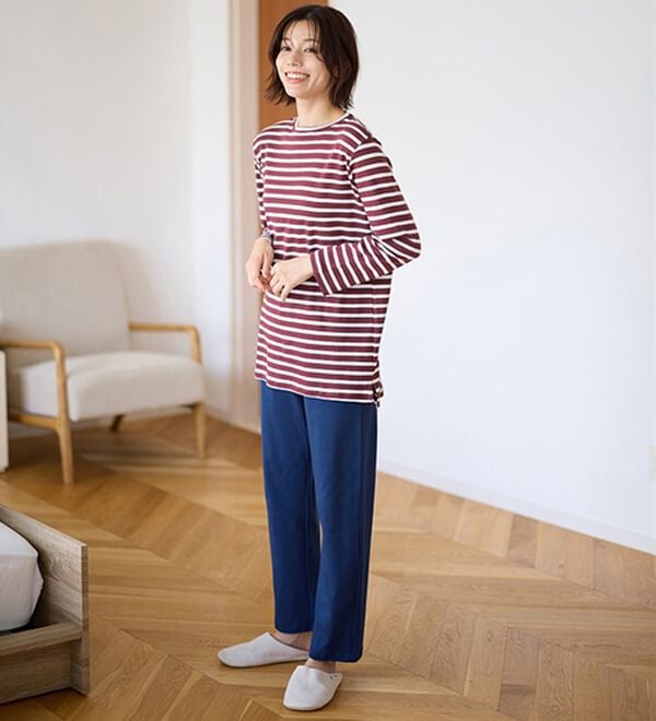 LAVIENNE（ラヴィエンヌ）の「【とろける肌心地】綿１００％あったかスムースパジャマ（パジャマ・ルームウェア）」｜詳細画像