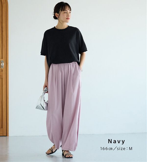 BELLUNA（ベルーナ）の「【快適Ｌａｂ．】ドライワッフル素材ドルマンプルオーバー（カットソー）」｜詳細画像