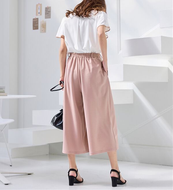 alotta（アロッタ）の「【４つの機能付】ひんやりドレープパンツ（ワイドパンツ・ガウチョ）」｜詳細画像