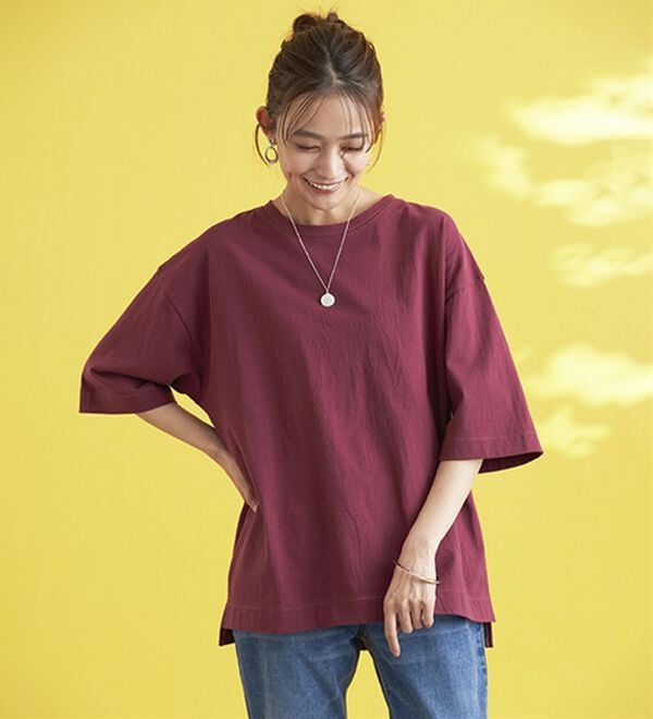 BELLUNA（ベルーナ）の「ひんやリッチコットン大人のゆったりプルオーバー（カットソー）」｜詳細画像