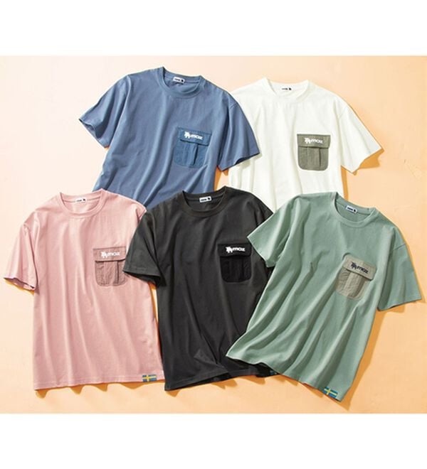 「＜モズ＞フラップポケット付綿１００％Ｔシャツ（メンズＴシャツ）」｜詳細画像