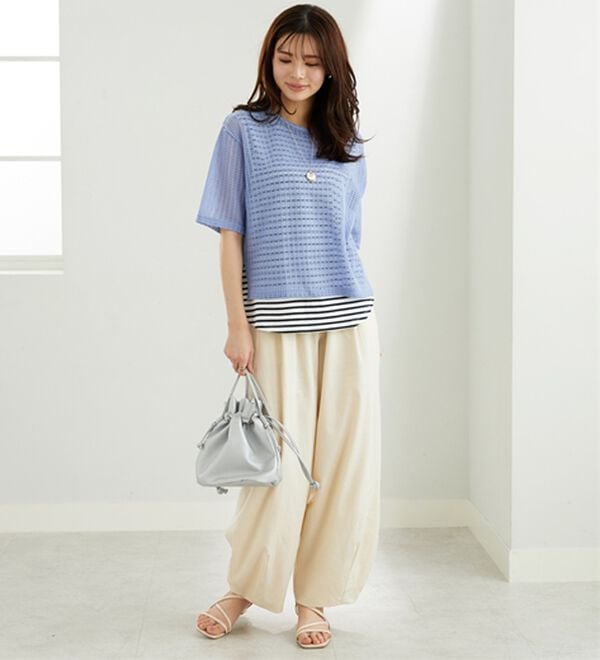 BELLUNA（ベルーナ）の「透かし編プルオーバーアンサンブル（アンサンブル）」｜詳細画像