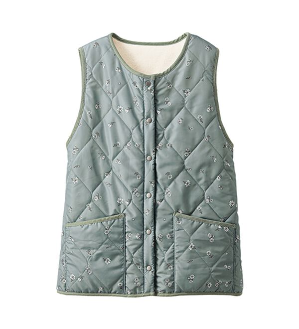 BELLUNA（ベルーナ）の「【洗える！】裏ファー素材中わたキルトベスト（ベスト）」｜詳細画像