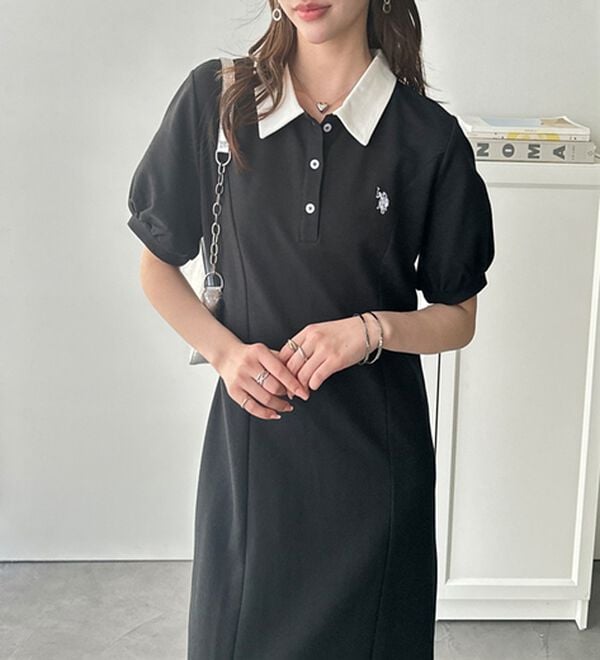 GeeRA（ジーラ）の「【Ｕ．Ｓ．ＰＯＬＯＡＳＳＮ】ポロ衿ワンピ―ス（その他ワンピース）」｜詳細画像