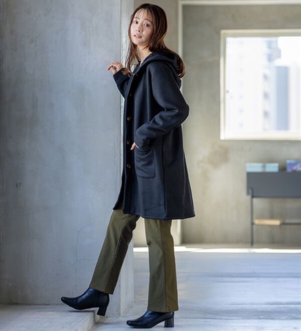 BELLUNA（ベルーナ）の「【選べる裏起毛】静電気防止！ヘリンボーンブーツカットパンツ（フルレングスパンツ）」｜詳細画像
