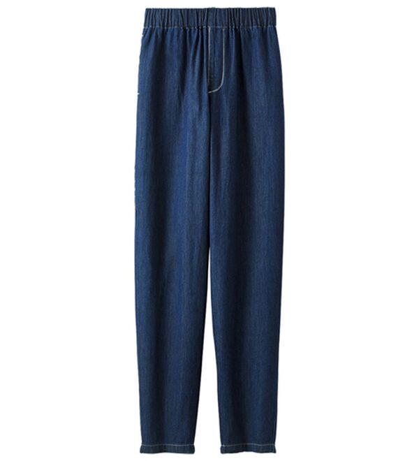 BELLUNA（ベルーナ）の「綿麻デニムすっきり見えゆるパンツ（フルレングスパンツ）」｜詳細画像