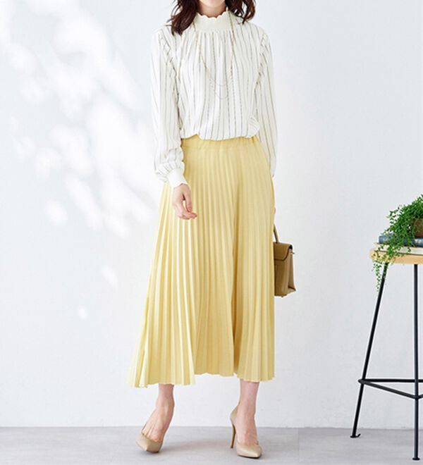 BELLUNA（ベルーナ）の「衿＆袖ニット使い美人顔ブラウス（ブラウス）」｜詳細画像