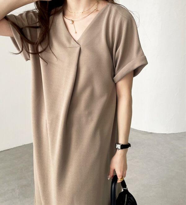 GeeRA（ジーラ）の「ひんやり快適！ジャカードスキッパーワンピ（カットソーワンピース）」｜詳細画像