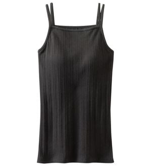 LAVIENNE（ラヴィエンヌ）の「サマ見え！綿混カップ付ランダムリブインナー（肌着・インナーウェア）」｜ブラック